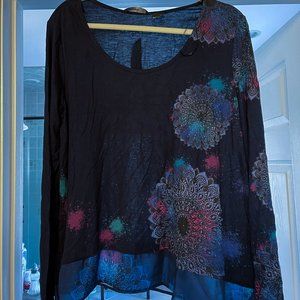 Navy Desigual long sleeved top  NWT